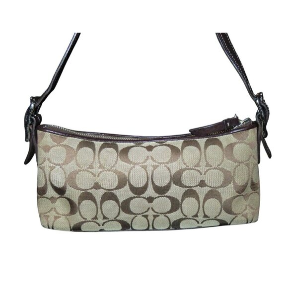 COACH 2005 Hampton Signature Jacquard Python & Suede Demi Baguette Barrel Bag - Picture 2 of 14